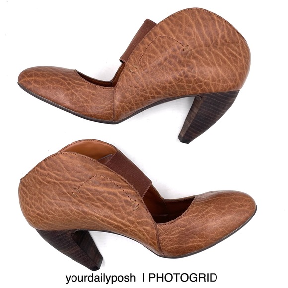 MaxStudio brown leather cone heel Biopic Mary Jane pumps US 8M - Picture 2 of 11